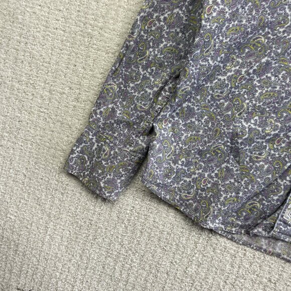 Koike Barcelona Men M Psychedelic Paisley AOP Button Down Shirt Elbow Patch - Picture 6 of 16